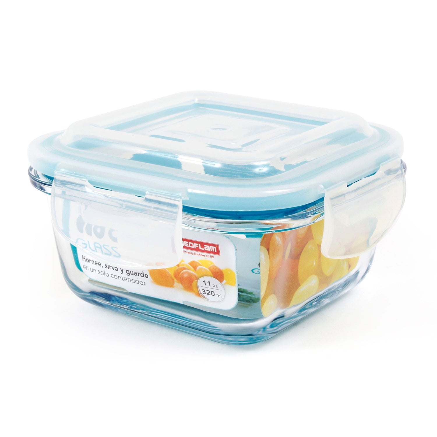 Cloc Glass Square Food Storage