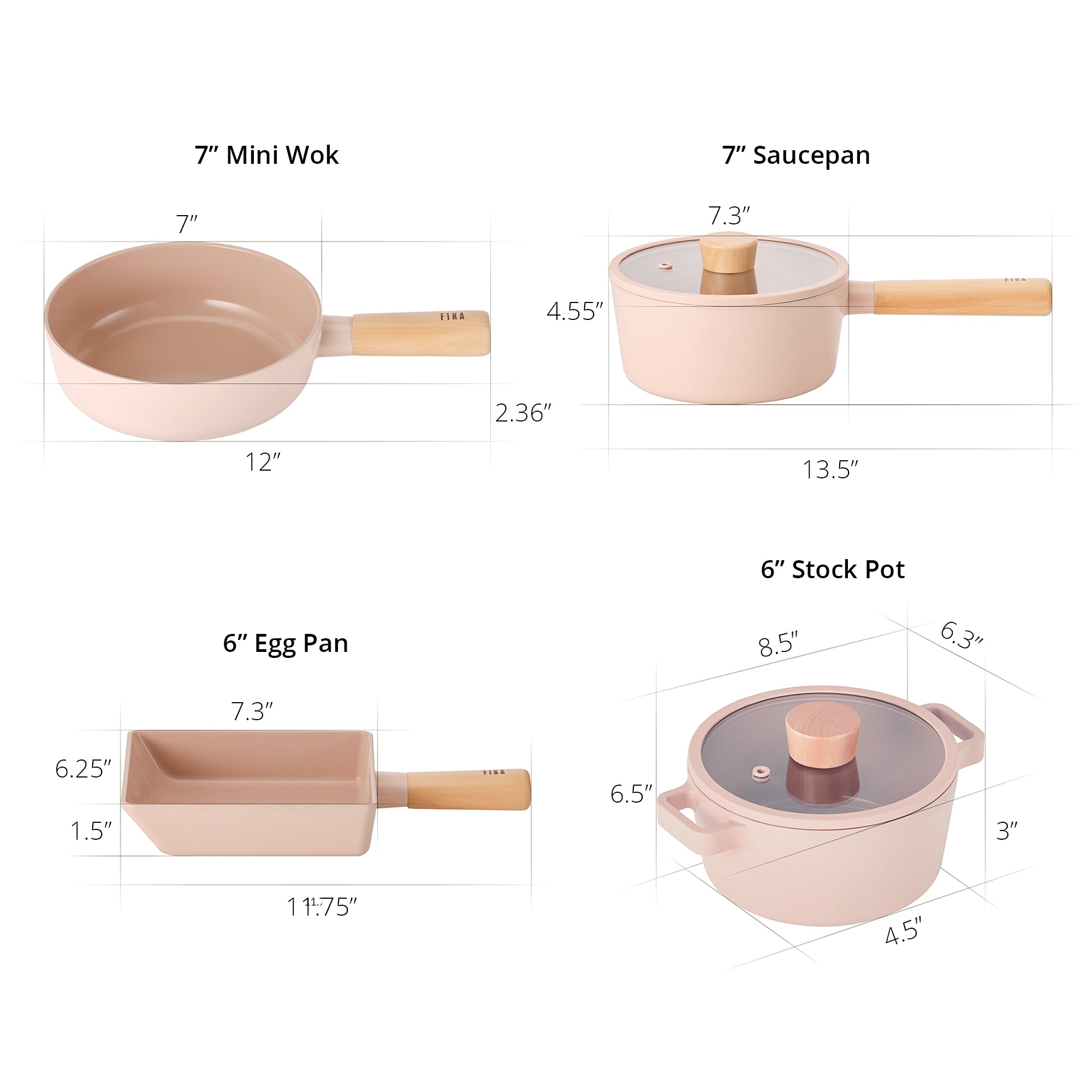 Fika Objet Mini Peach 6 PCS Set