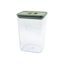 Clear BPA free plastic Smart Seal storage container sage green lid 91 oz