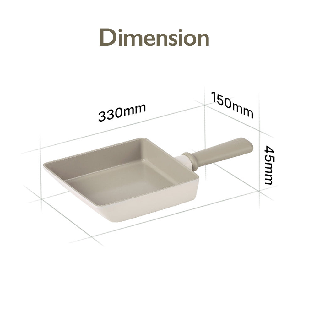 Chou Chou 6" Omelet Pan dimension diagram showing width and handle length