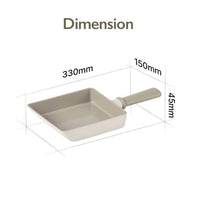 Chou Chou 6" Omelet Pan dimension diagram showing width and handle length