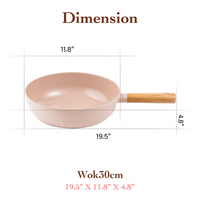 FIKA Objet 10-inch Non-Stick Wok dimensions: 19.5 x 11.8 x 4.8 inches