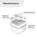 Smart Seal Food Storage, Rectangle, 4PCs Set, Glossy White Lid