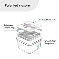 Smart Seal Food Storage, Rectangle, 4PCs Set, Glossy White Lid