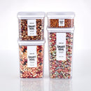 Smart Seal Food Storage, Rectangle, 4PCs Set, Glossy White Lid