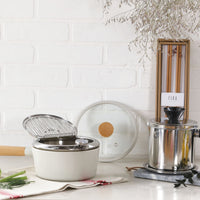 FIKA 1.7QT Deep Fryer with Thermometer, Glass Lid - Neoflam